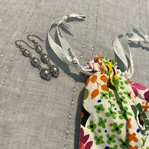Silver drop earrings